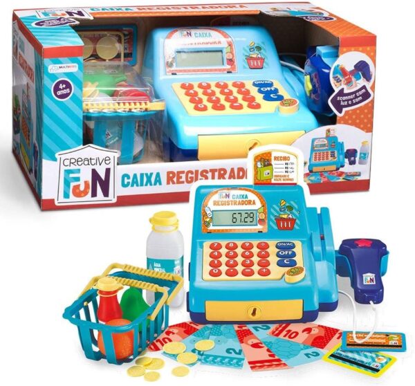 Caixa Registradora Azul Com Luz e Som Creative Fun | Multikids