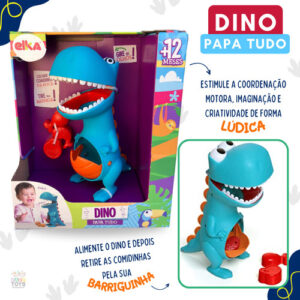 Boneco Dino Papa Tudo Brinquedo Didatico Para Bebes Elka