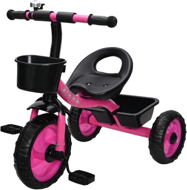 Triciclo Infantil Rosa , com Cestas de Armazenamento | Zippy Toys