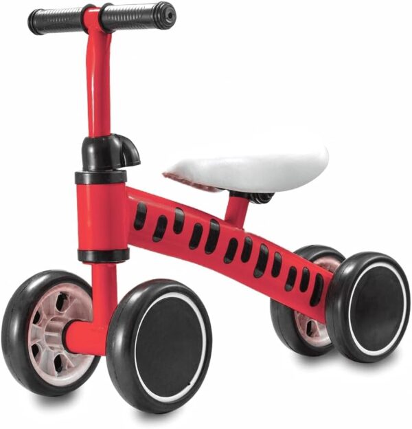 Bicicleta de Equilíbrio Vermelho Andador Infantil 4‎‎‎ Rodas‎ | Multmaxx