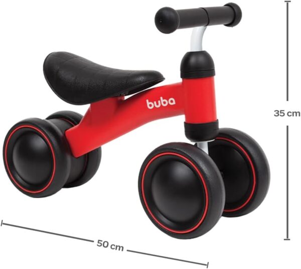 Bicicleta de Equilíbrio Vermelho Andador Infantil 4‎‎‎ Rodas‎ | BUBA - Image 7