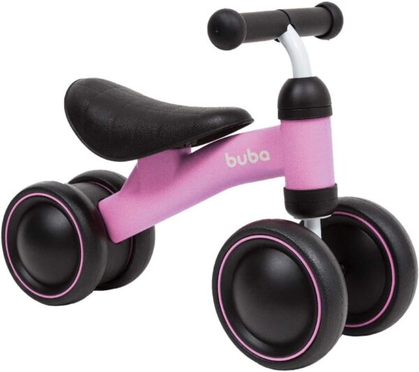 Bicicleta de Equilíbrio Rosa Andador Infantil 4‎‎‎ Rodas‎ | BUBA