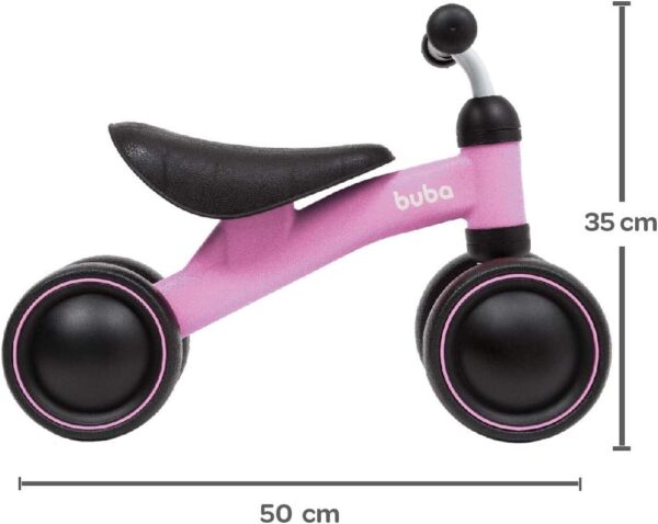 Bicicleta de Equilíbrio Rosa Andador Infantil 4‎‎‎ Rodas‎ | BUBA - Image 6