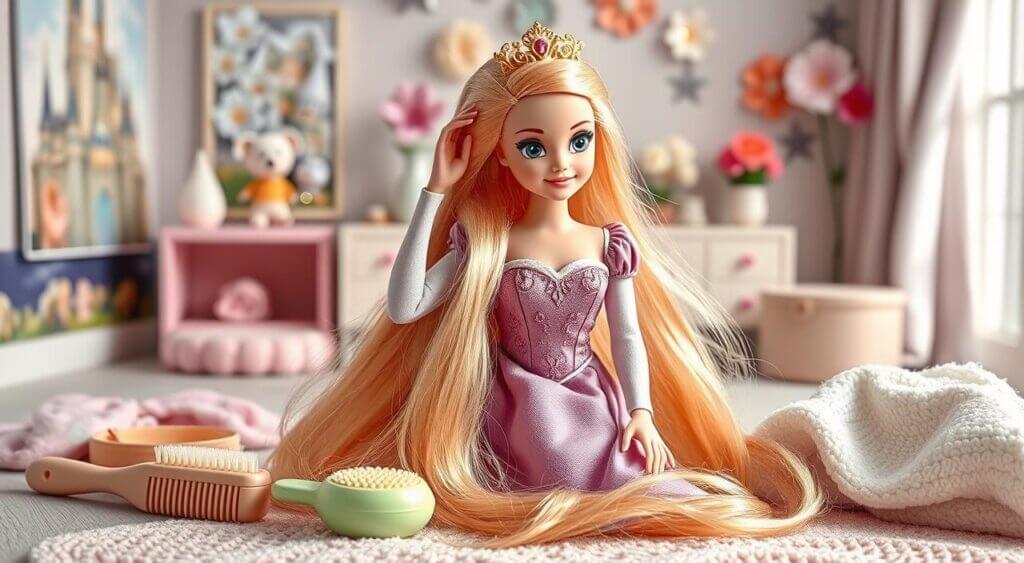 Cuidados com a boneca princesa rapunzel mattel