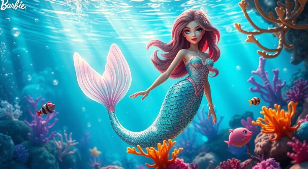 barbie dreamtopia sereia luzes e brilhos